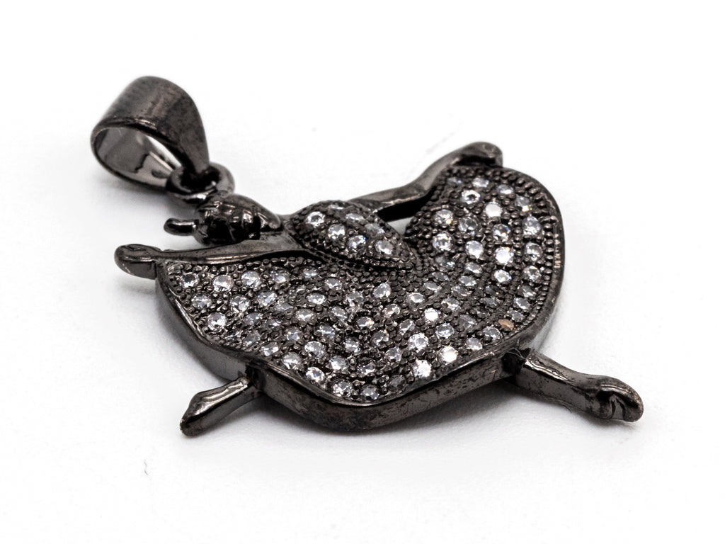 CZ Micro Pave Dancing Girl Pendant, Cubic Zirconia Ballerina Dancer Pendant for Necklace Bracelet Earrings Making, 21x24mm,sku#Y41