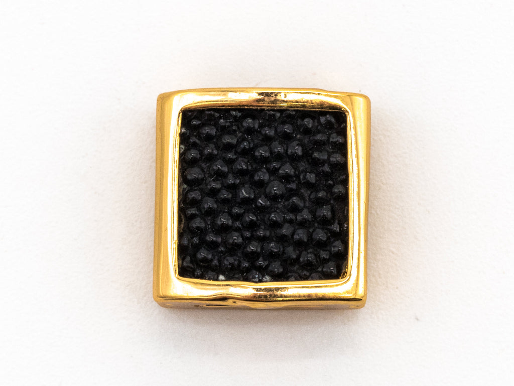 CZ Flat Square Beads Black Micro Pave Beads, Cubic Zirconia Spacer Beads, Men's Jewelry Findings, 10x10x5mm, sku#Y55