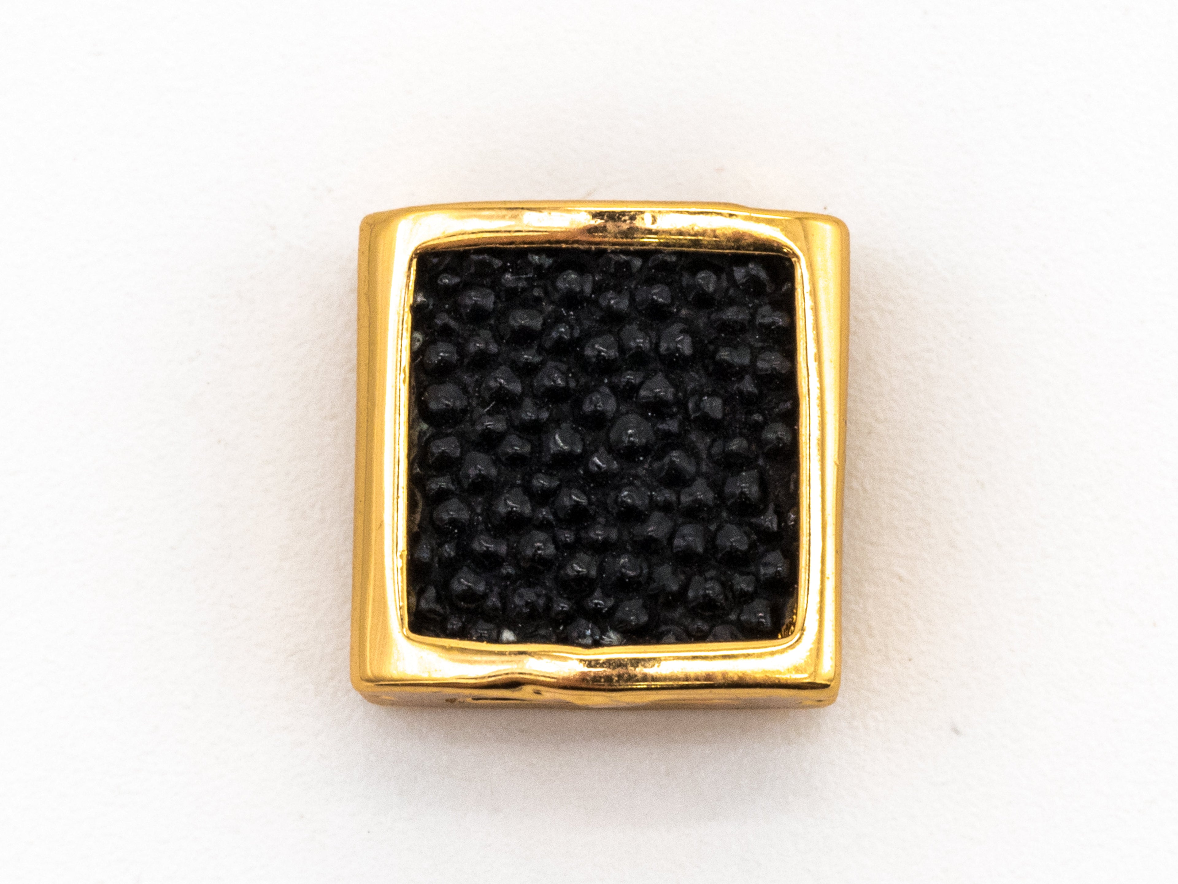 CZ Flat Square Beads Black Micro Pave Beads, Cubic Zirconia Spacer Beads, Men's Jewelry Findings, 10x10x5mm, sku#Y55