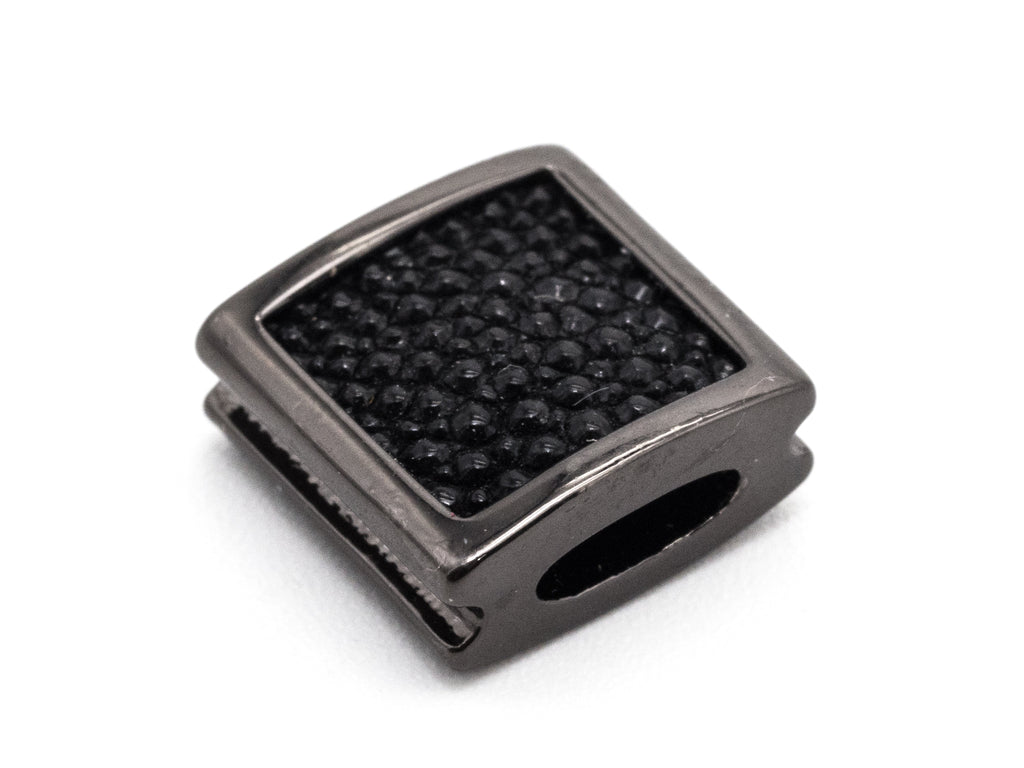 CZ Flat Square Beads Black Micro Pave Beads, Cubic Zirconia Spacer Beads, Men's Jewelry Findings, 10x10x5mm, sku#Y55