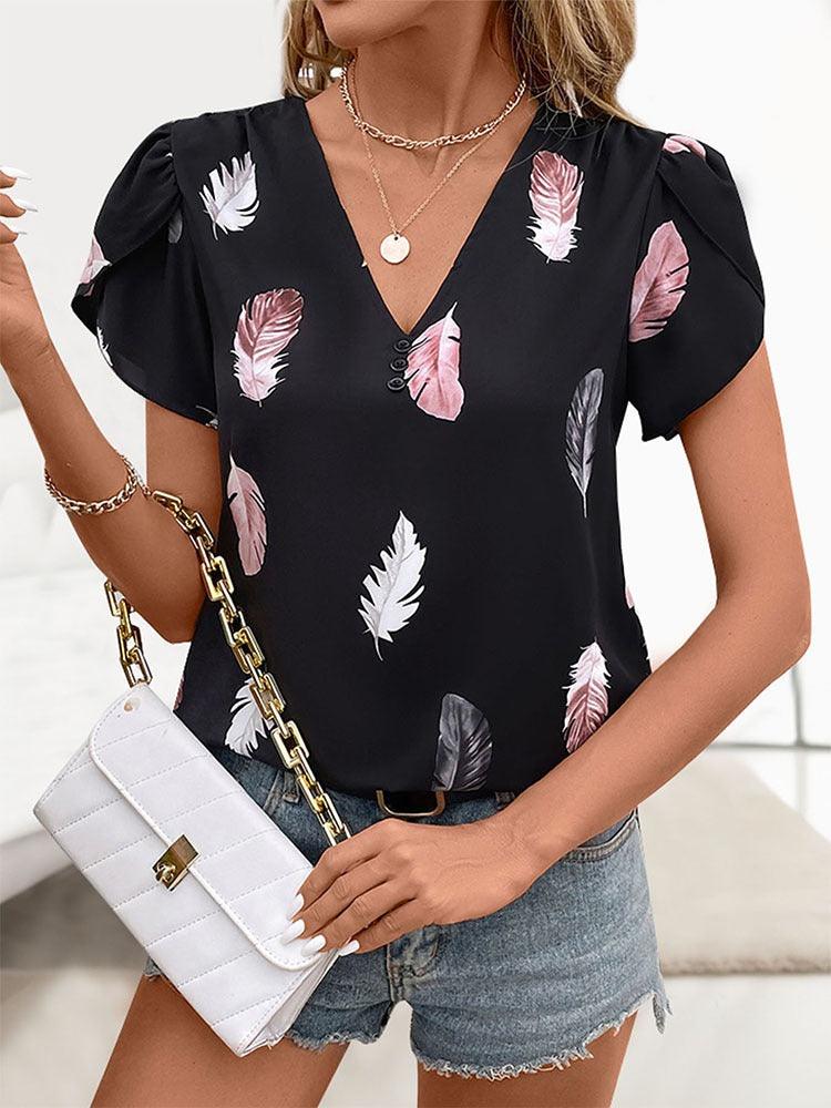 Haut imprimé plumes de cowgirl | Parfait pour un style cowgirl décontracté
