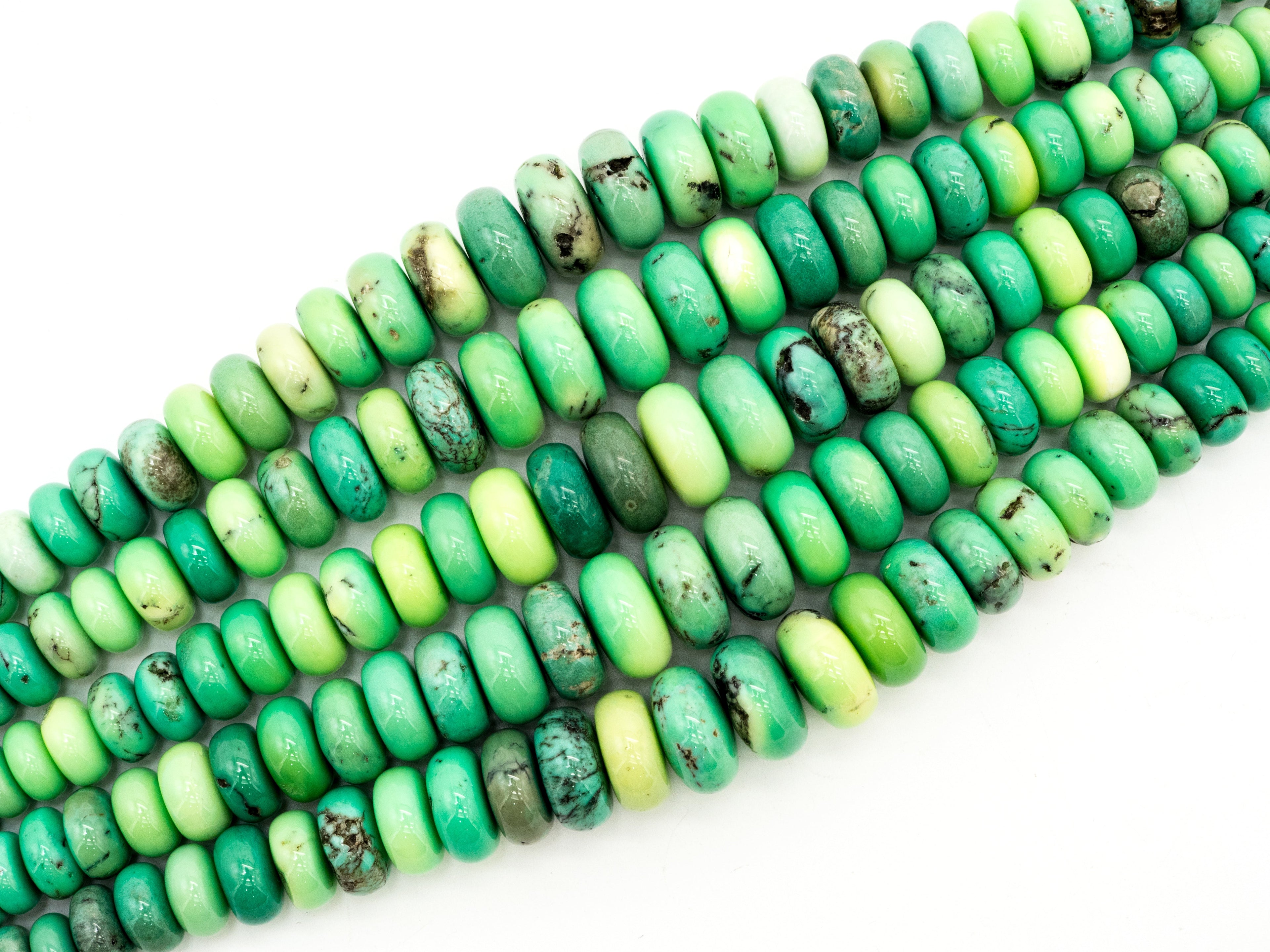 8-18mm High Quality Natural Green Opal Graduated,Rondelle Smooth/Faceted Gemstone Beads,Green Color Beads, 15.5inch strand, SKU#U194