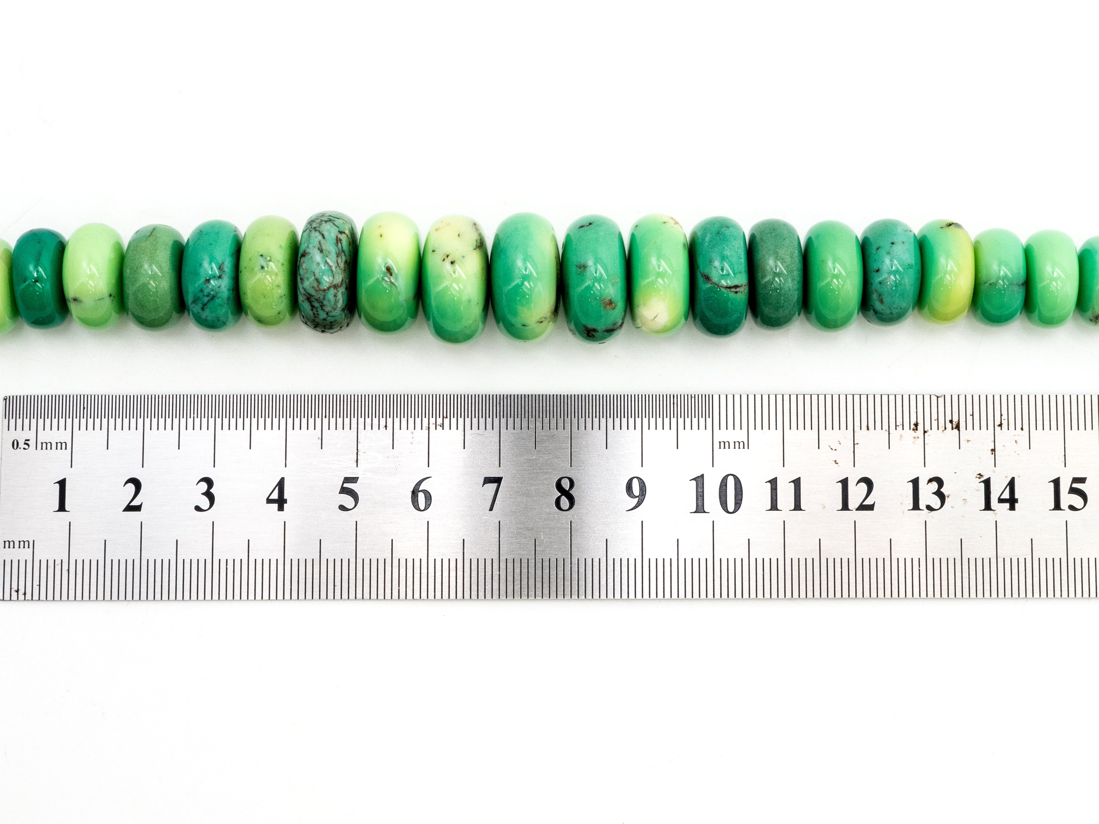 8-18mm High Quality Natural Green Opal Graduated,Rondelle Smooth/Faceted Gemstone Beads,Green Color Beads, 15.5inch strand, SKU#U194