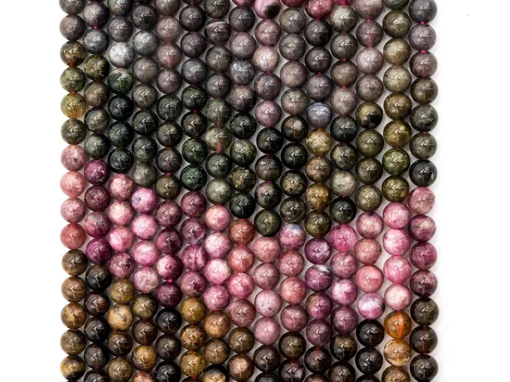 Quality Natural Tourmaline beads, 5mm/6mm/7mm  Round Smooth Natural Tourmaline Gemstone Beads, 15.5inch strand, SKU#U211c