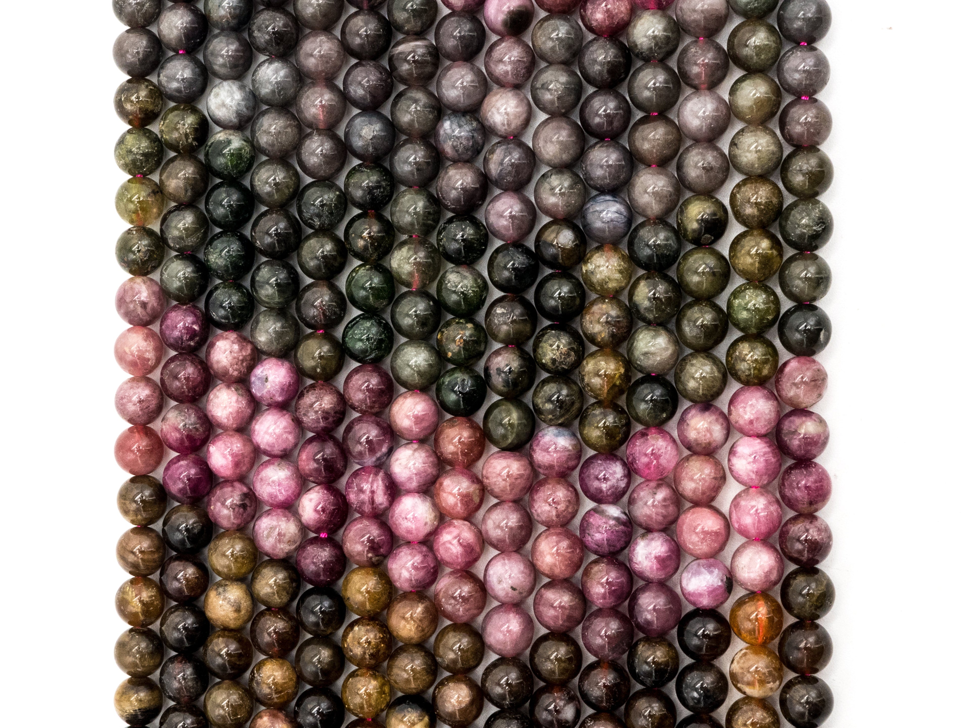 Quality Natural Tourmaline beads, 5mm/6mm/7mm  Round Smooth Natural Tourmaline Gemstone Beads, 15.5inch strand, SKU#U211c