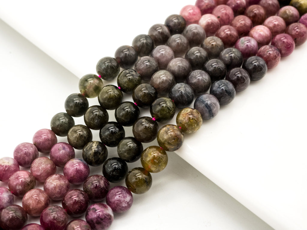 Quality Natural Tourmaline beads, 5mm/6mm/7mm  Round Smooth Natural Tourmaline Gemstone Beads, 15.5inch strand, SKU#U211c