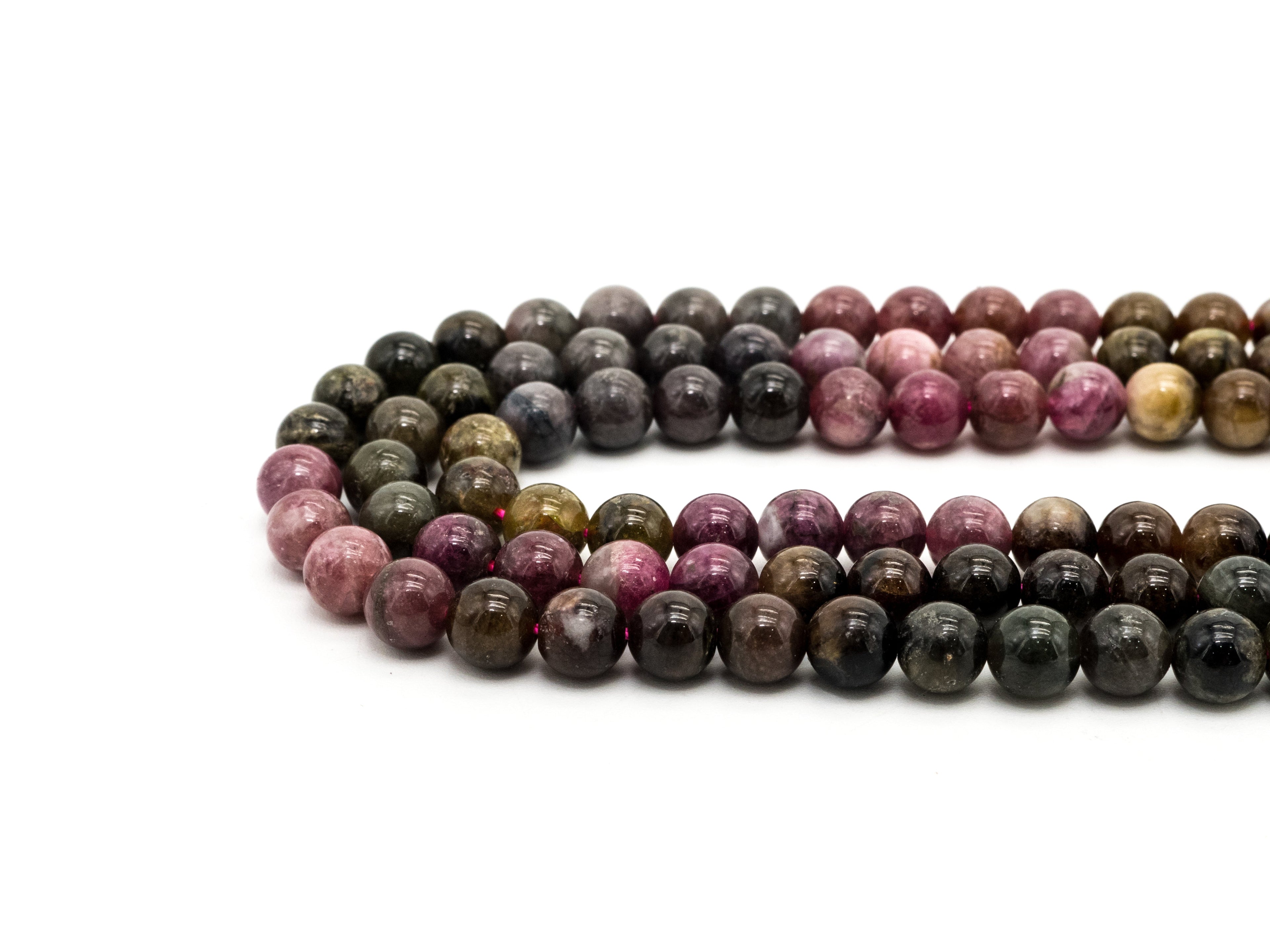 Quality Natural Tourmaline beads, 5mm/6mm/7mm  Round Smooth Natural Tourmaline Gemstone Beads, 15.5inch strand, SKU#U211c