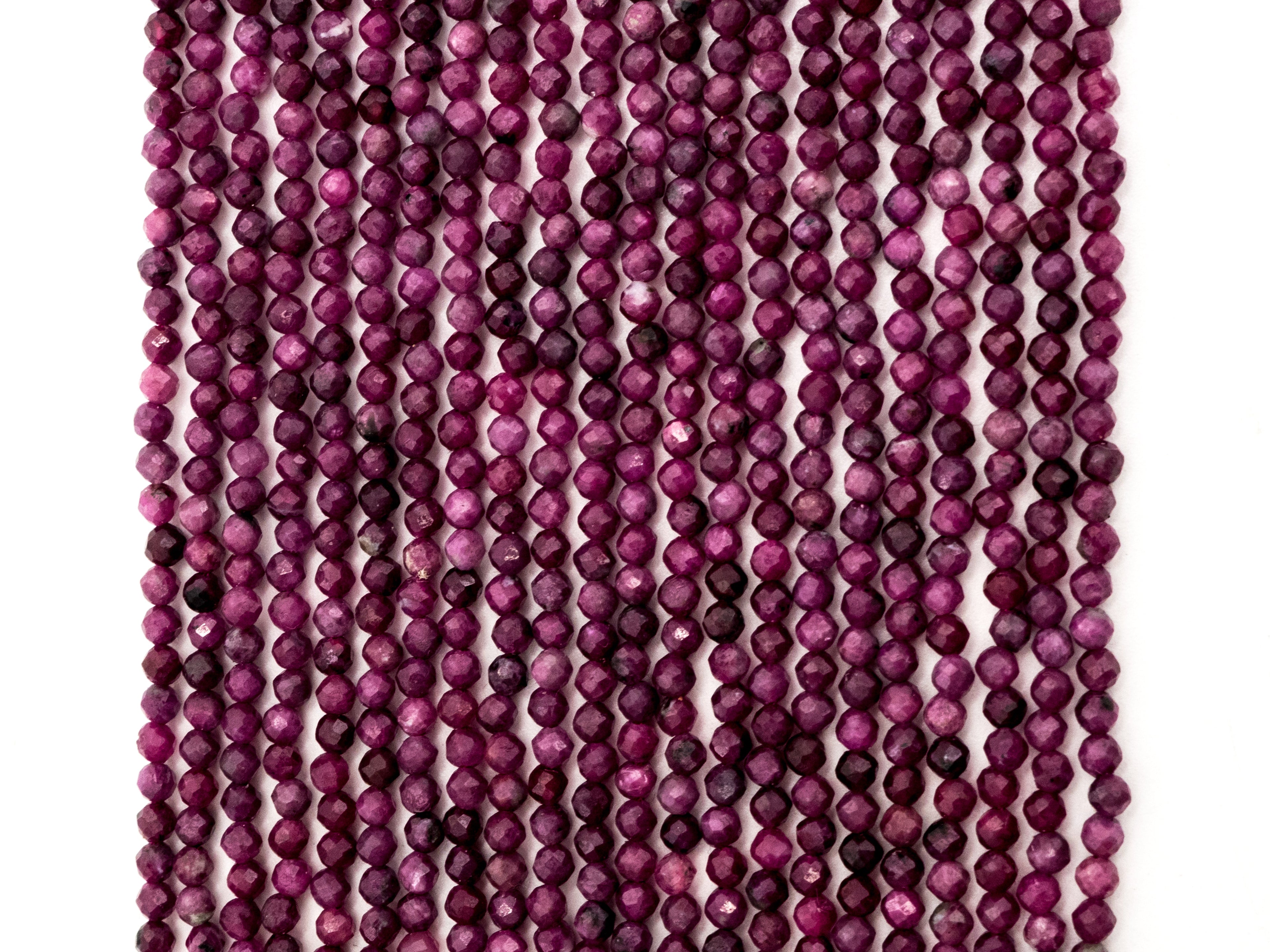 High Quality Natural Ruby Faceted Round 3mm Beads