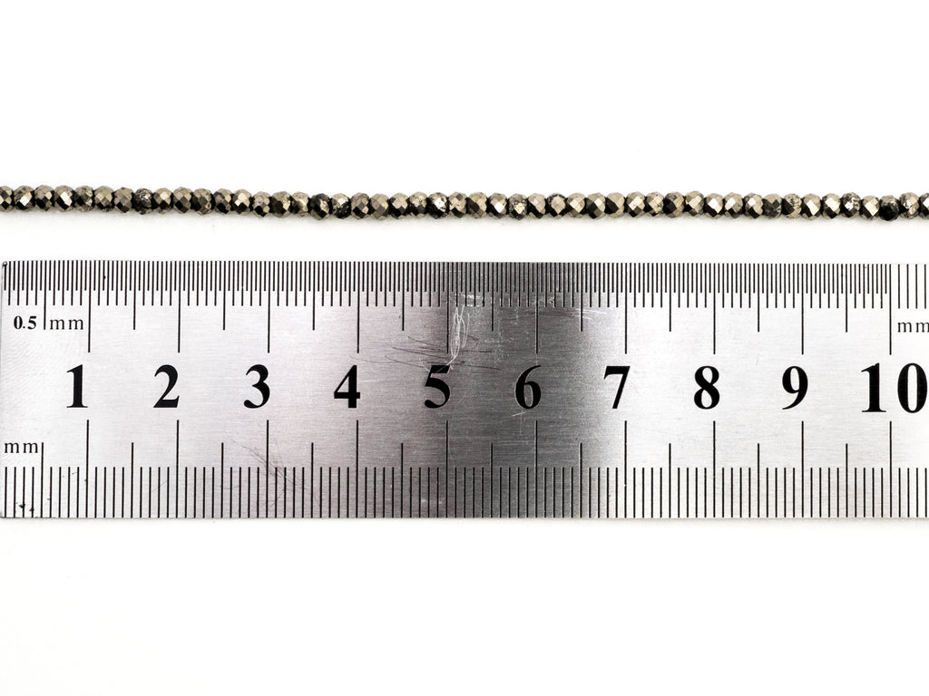 Quality Golden Pyrite Faceted Rondelle Beads 2X3mm Gemstones Beads, Natural Pyrite Beads,15.5" Full Strand, SKU#U218