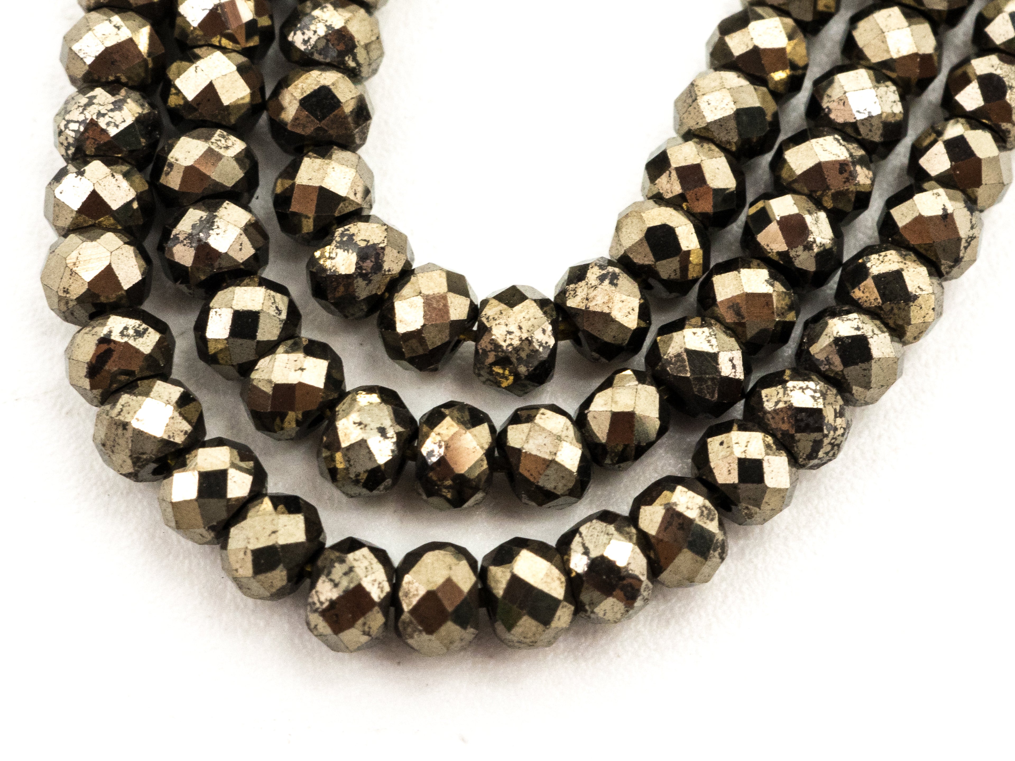 Quality Golden Pyrite Faceted Rondelle Beads 2X3mm Gemstones Beads, Natural Pyrite Beads,15.5" Full Strand, SKU#U218