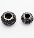 Black CZ Pave On Black Rondelle Big Hole Spacer Beads, Cubic Zirconia Rondelle Spacer Beads, Pave Beads,6x8/6x10mm, sku#C75