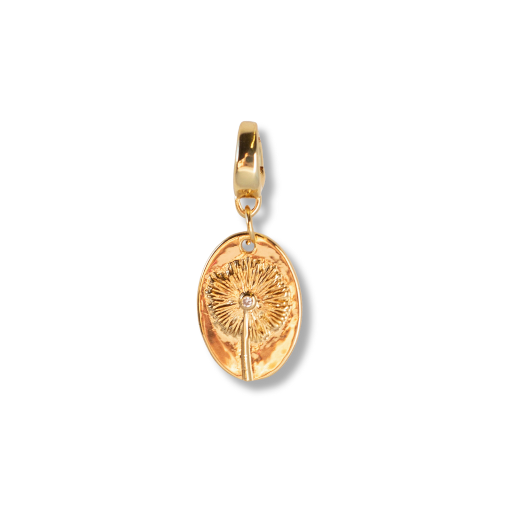 Dandelion Cross Charm, Gold, Charm Bar | Charm
