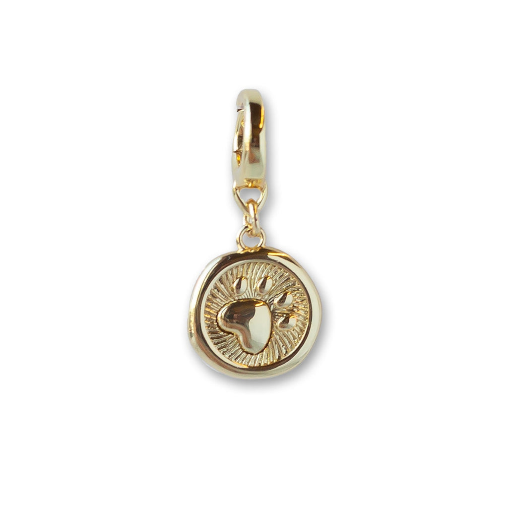Paw Print Love Charm, Gold, Charm Bar | Charm