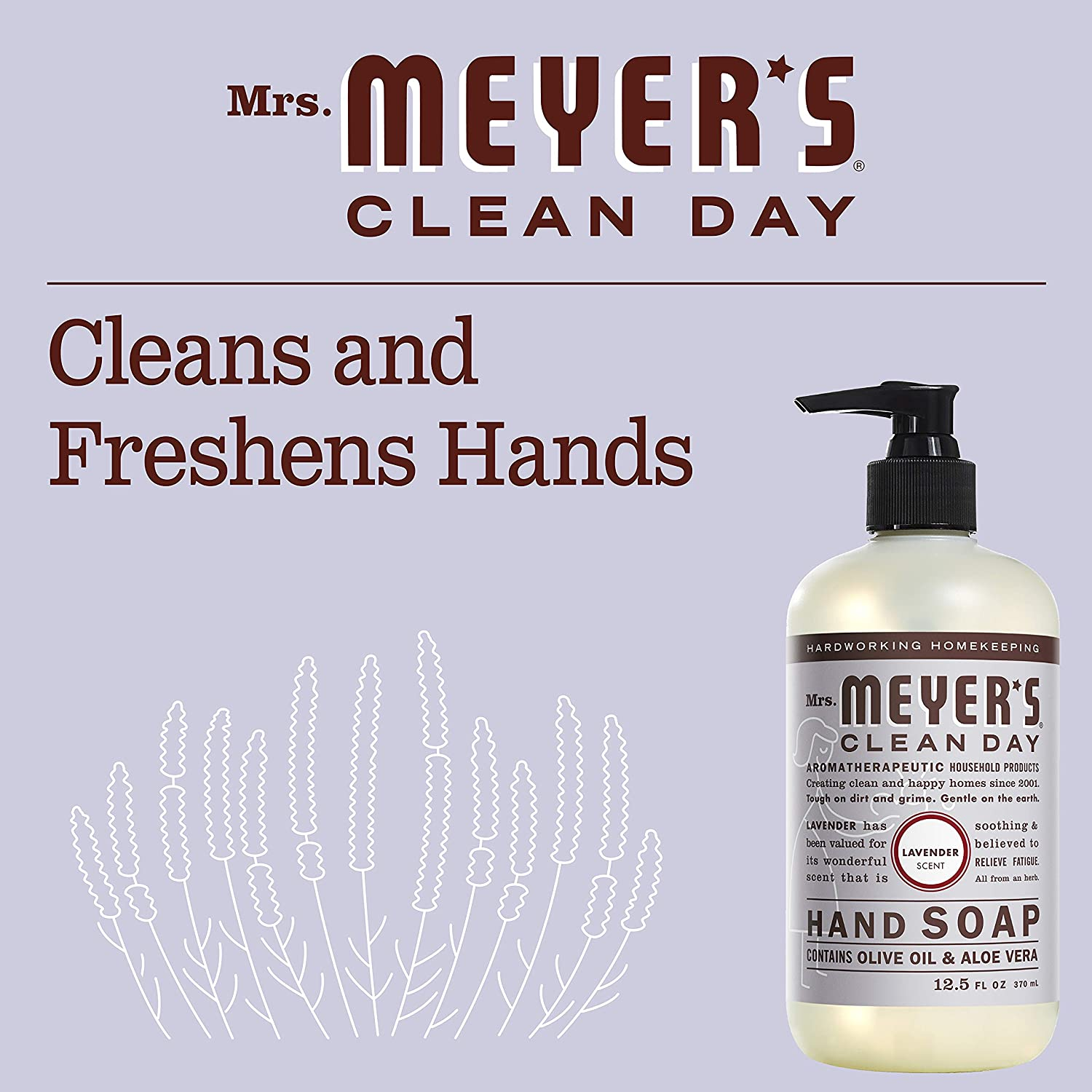 CLEAN DAY Hand Soap, Made with Essential Oils, Lavender, 12.5 Fl. Oz