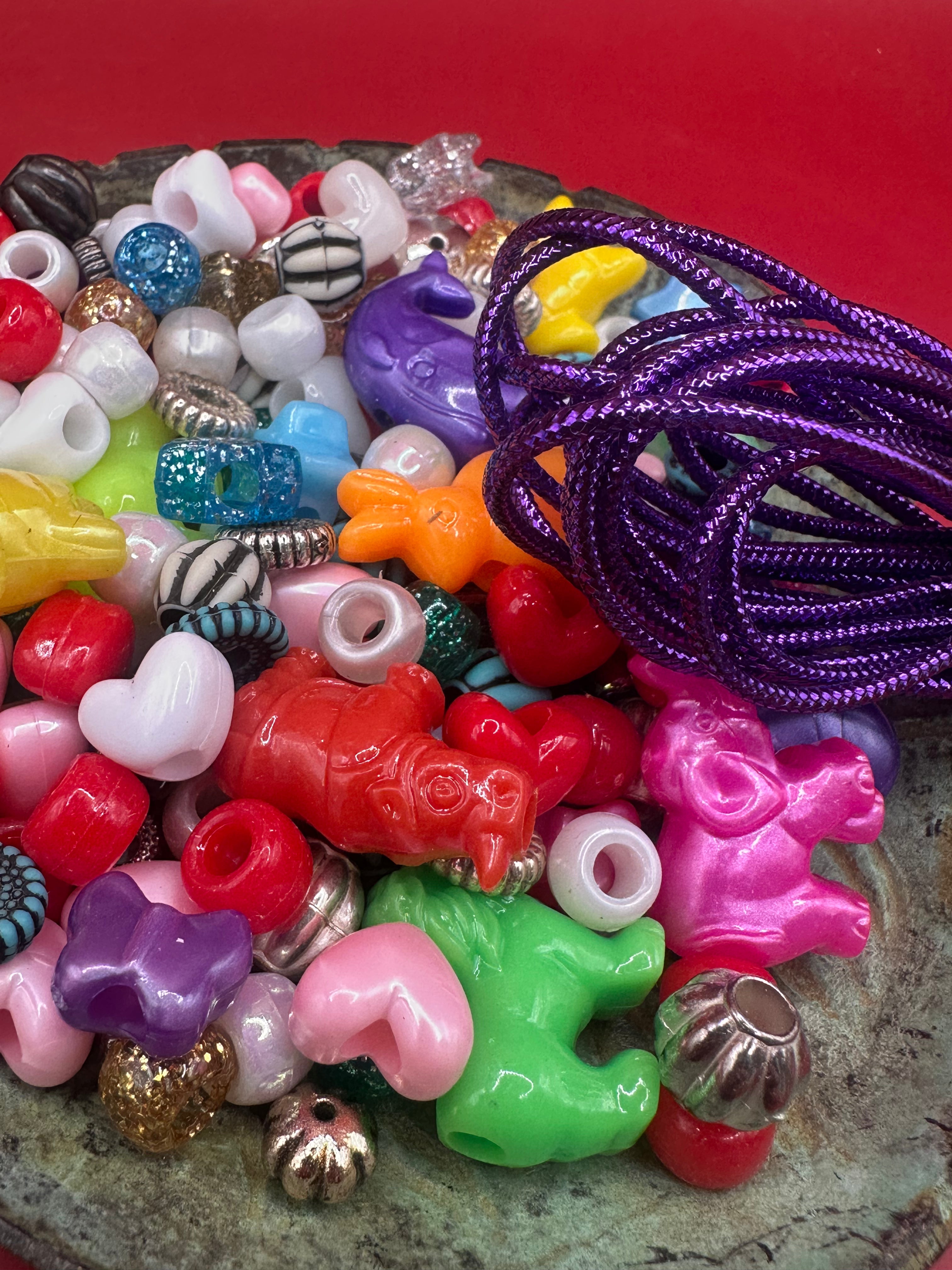 DIY Friendship Bracelet Kit – 1 oz Assorted Beads & String