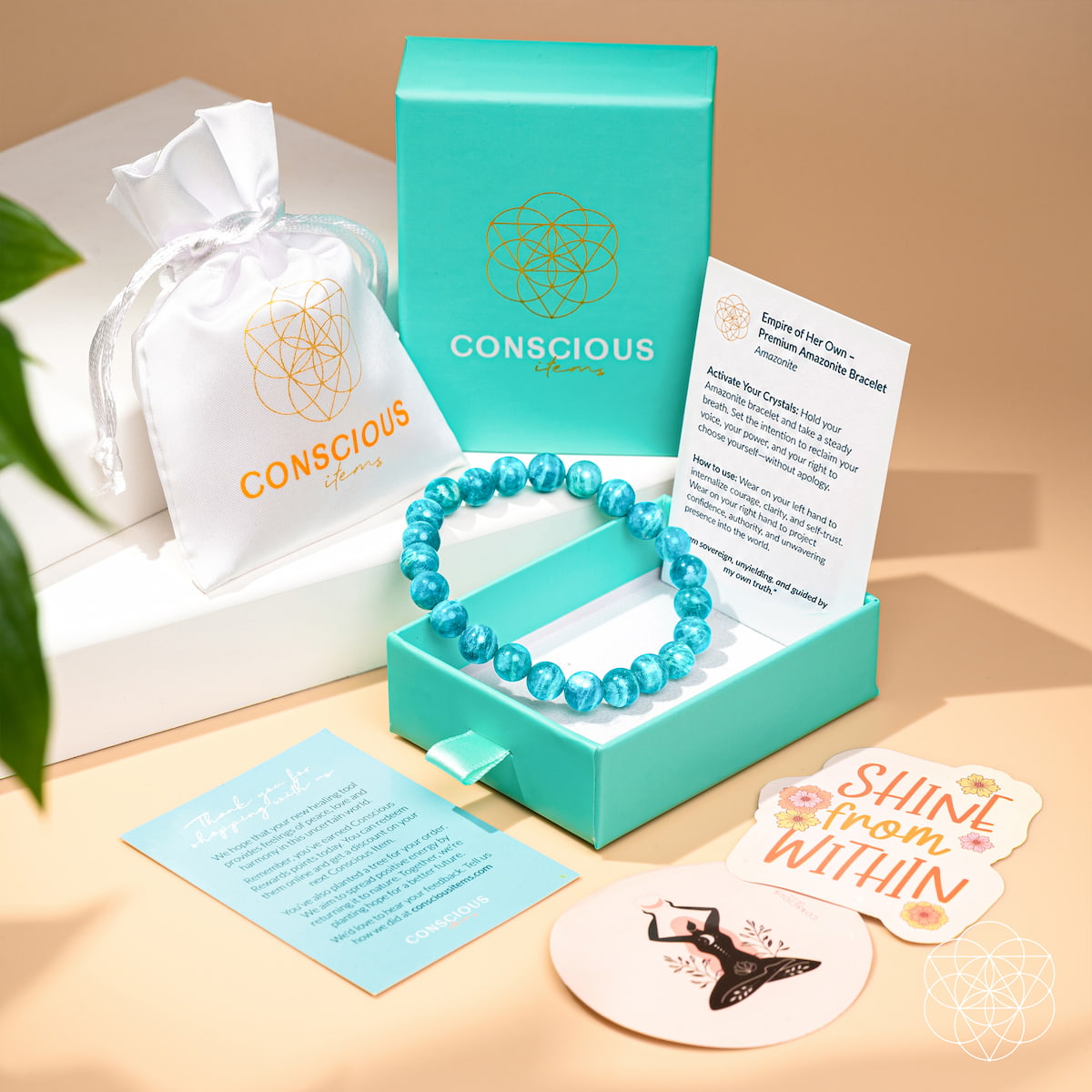 Empire of Her Own – Bracelet Amazonite Bleu Premium