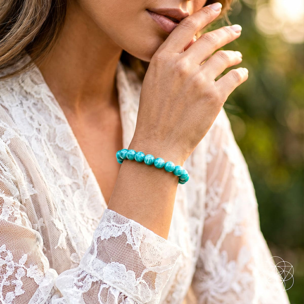 Empire of Her Own – Bracelet Amazonite Bleu Premium