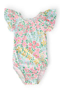 Justaucorps à manches courtes et volantées jonquilles S/S