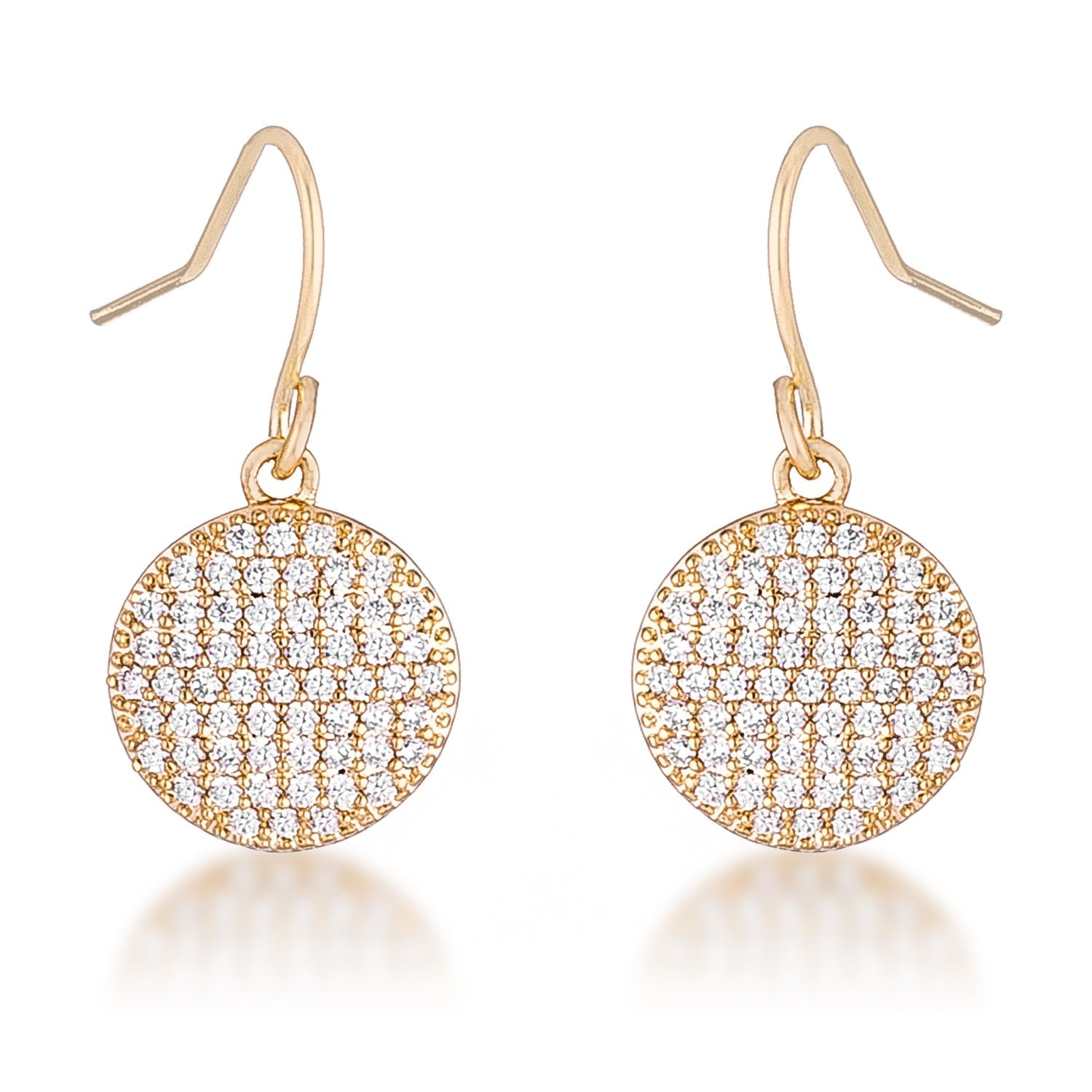 .6 Ct Elegant CZ Plated Disk Earrings