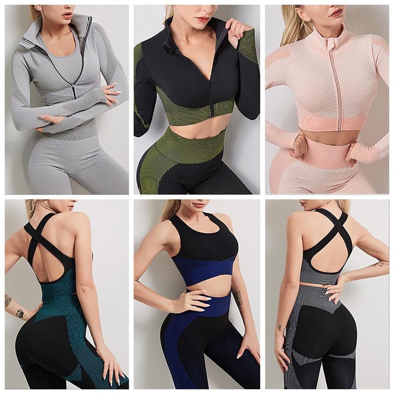 Ensemble haut de yoga, soutien-gorge de sport et leggings de la collection Signature | Vêtements de fitness haut de gamme pour les cowgirls