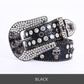 Ceinture Western à Strass Skullduggery | Ceinture Mode Cloutée Tête de Mort Punk Rock