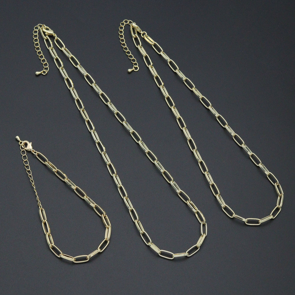 Thick Long Link Paperclip Bracelet Necklace, sku#EF221