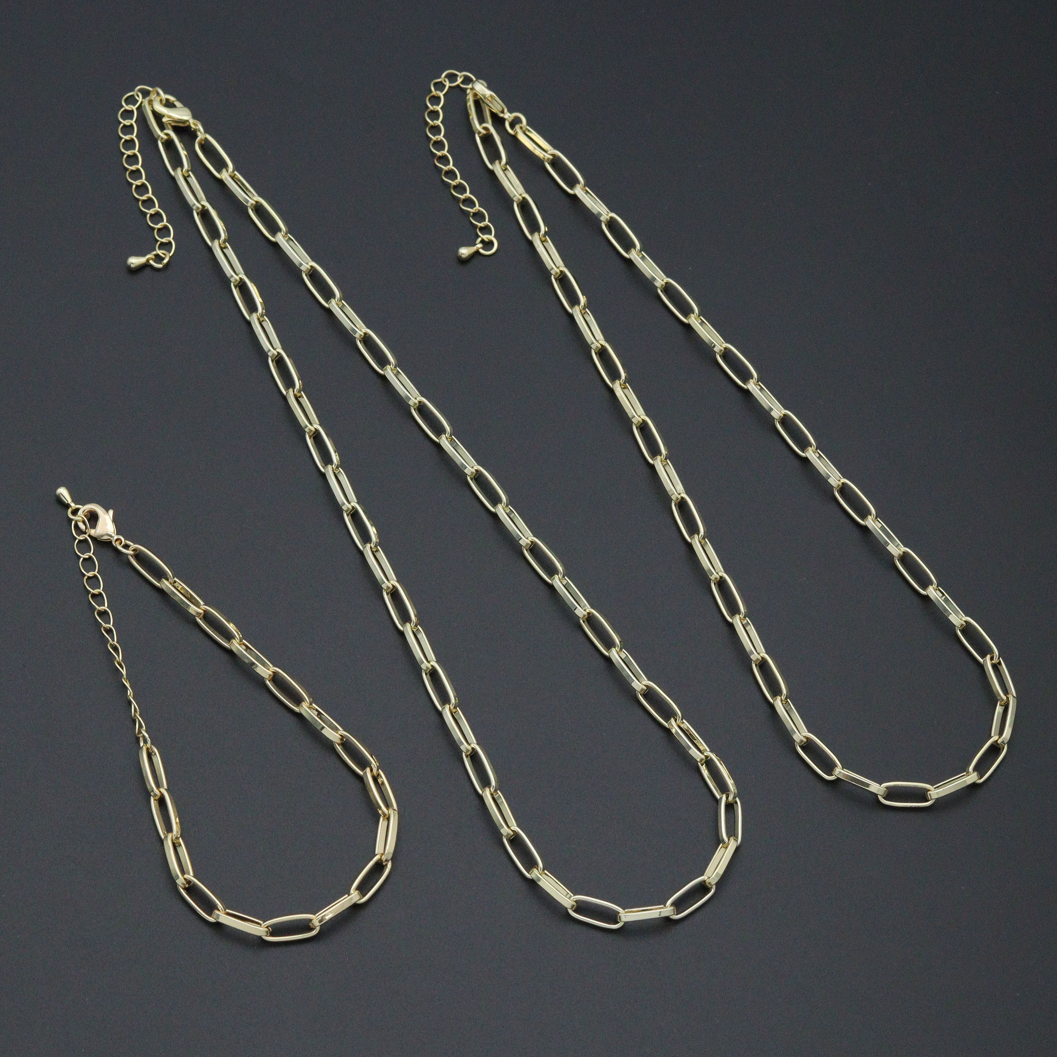 Thick Long Link Paperclip Bracelet Necklace, sku#EF221