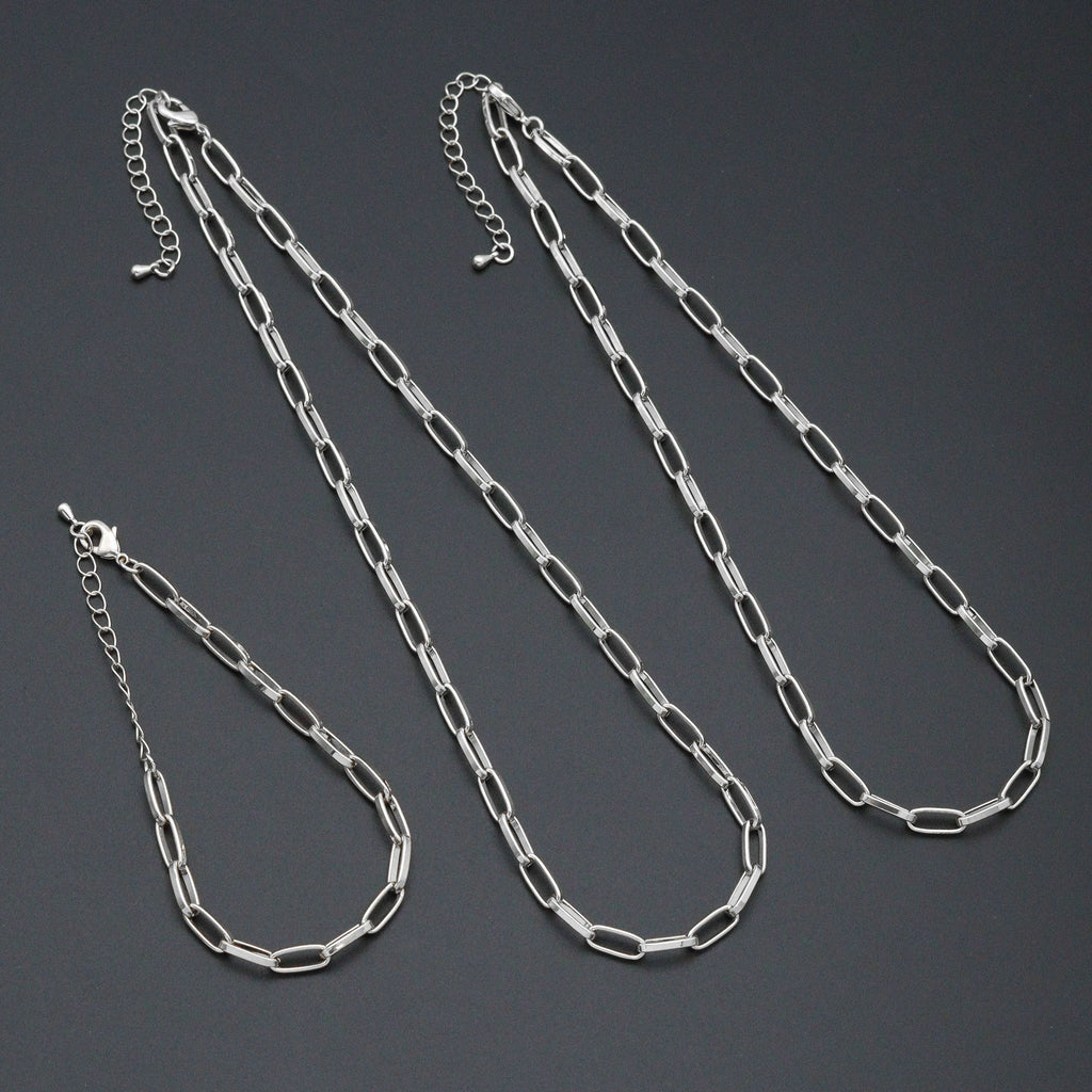 Thick Long Link Paperclip Bracelet Necklace, sku#EF221