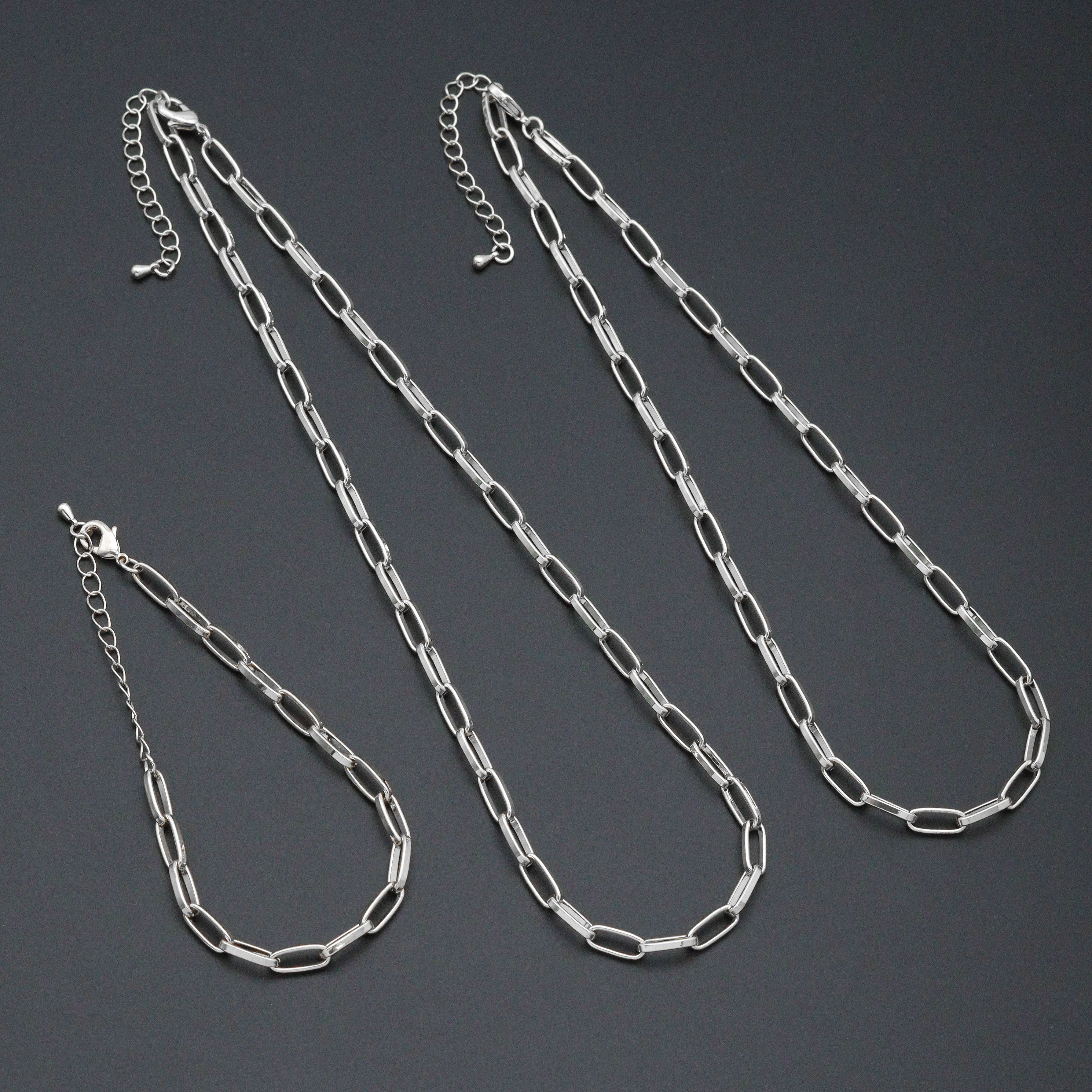 Thick Long Link Paperclip Bracelet Necklace, sku#EF221