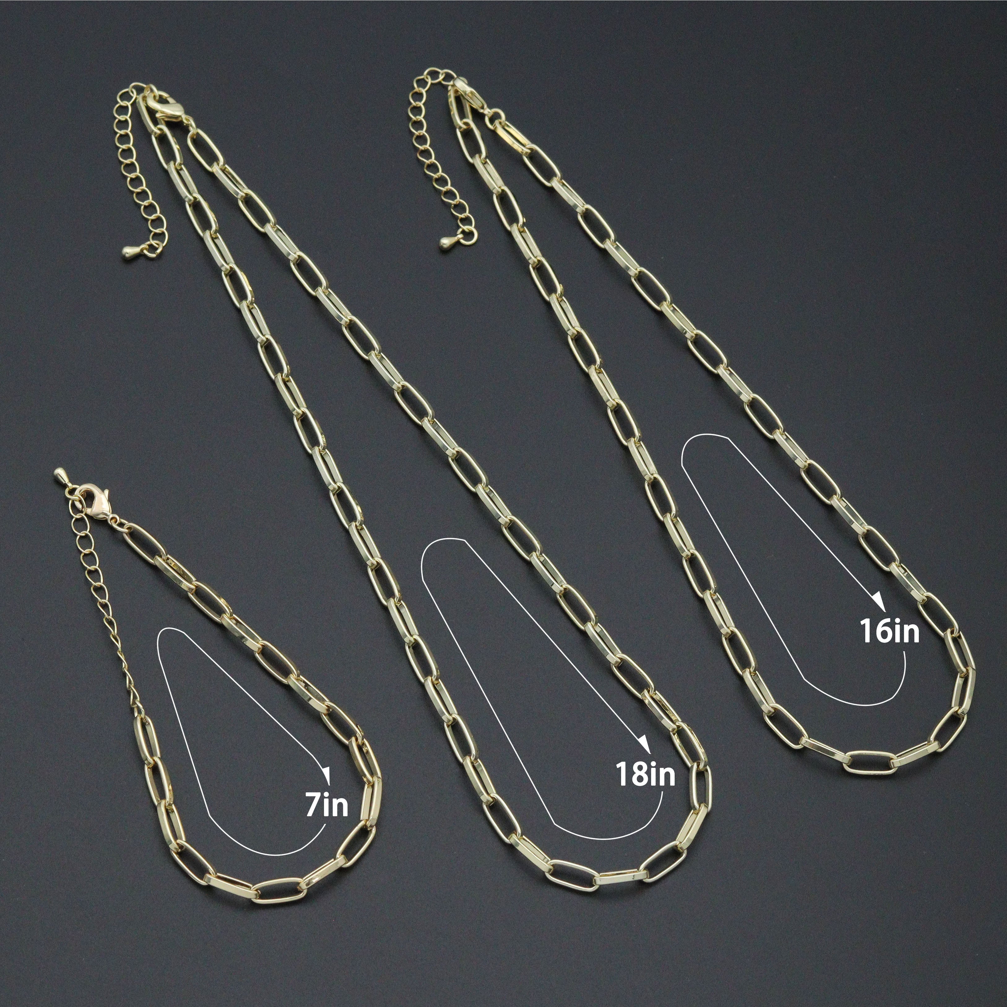 Thick Long Link Paperclip Bracelet Necklace, sku#EF221