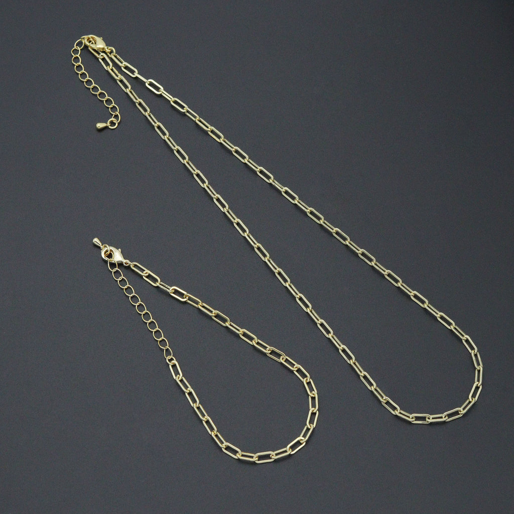 Small Link Paperclip Necklace Bracelet, sku#EF222