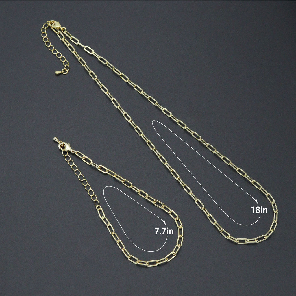 Small Link Paperclip Necklace Bracelet, sku#EF222