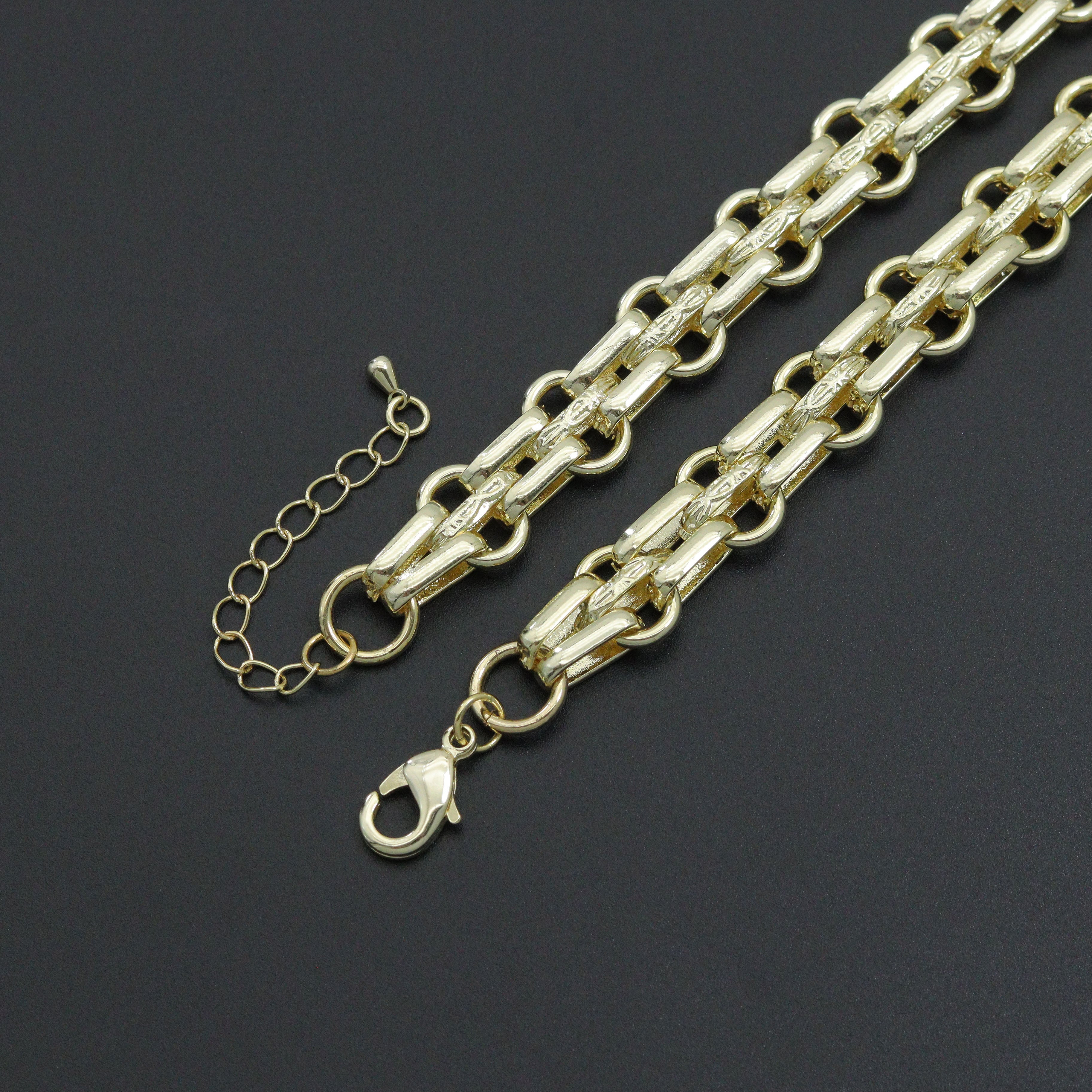 Thick Link Chain Necklace with Freshwater Pearl Pendant Necklace, Sku#EF504