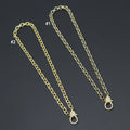 Thick square Rolo Chain with large cz clasp Necklace, sku#EF627