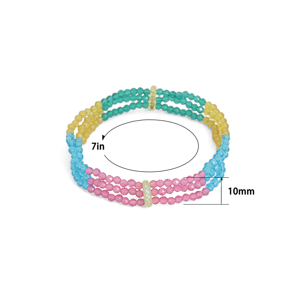3mm Chinese Crystal Stretchy Bracelet, Sku#EF650