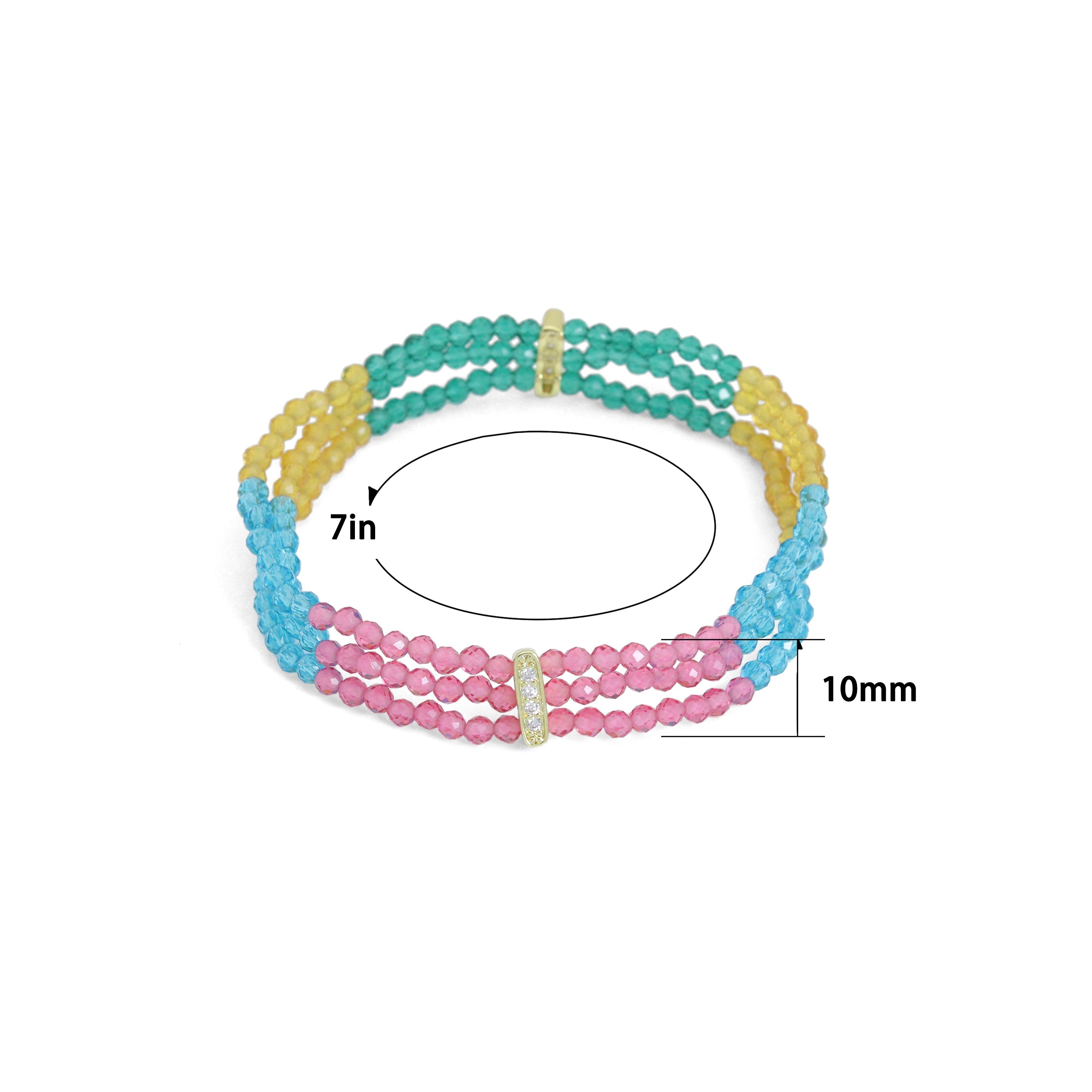 3mm Chinese Crystal Stretchy Bracelet, Sku#EF650