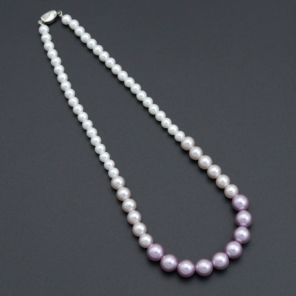 Pink Purple Pearl Beads Necklace, sku#EF695