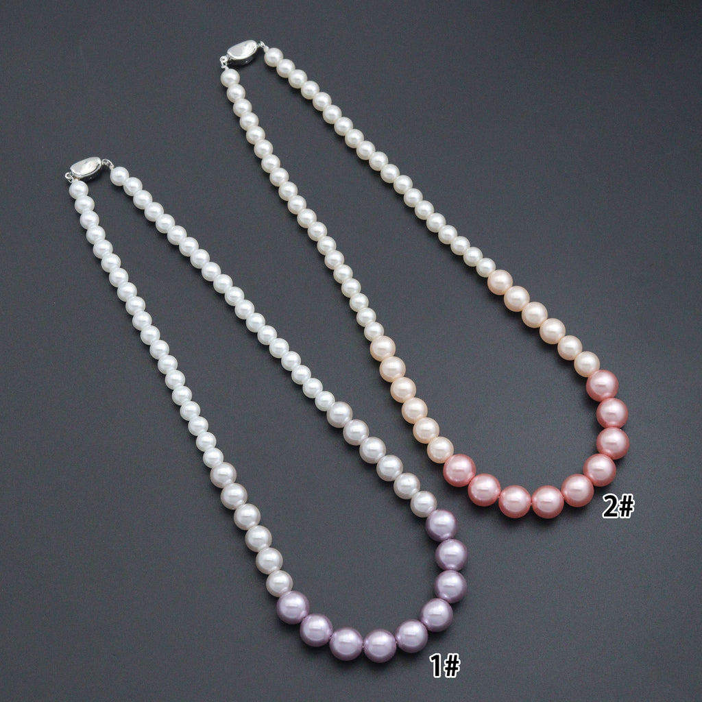 Pink Purple Pearl Beads Necklace, sku#EF695