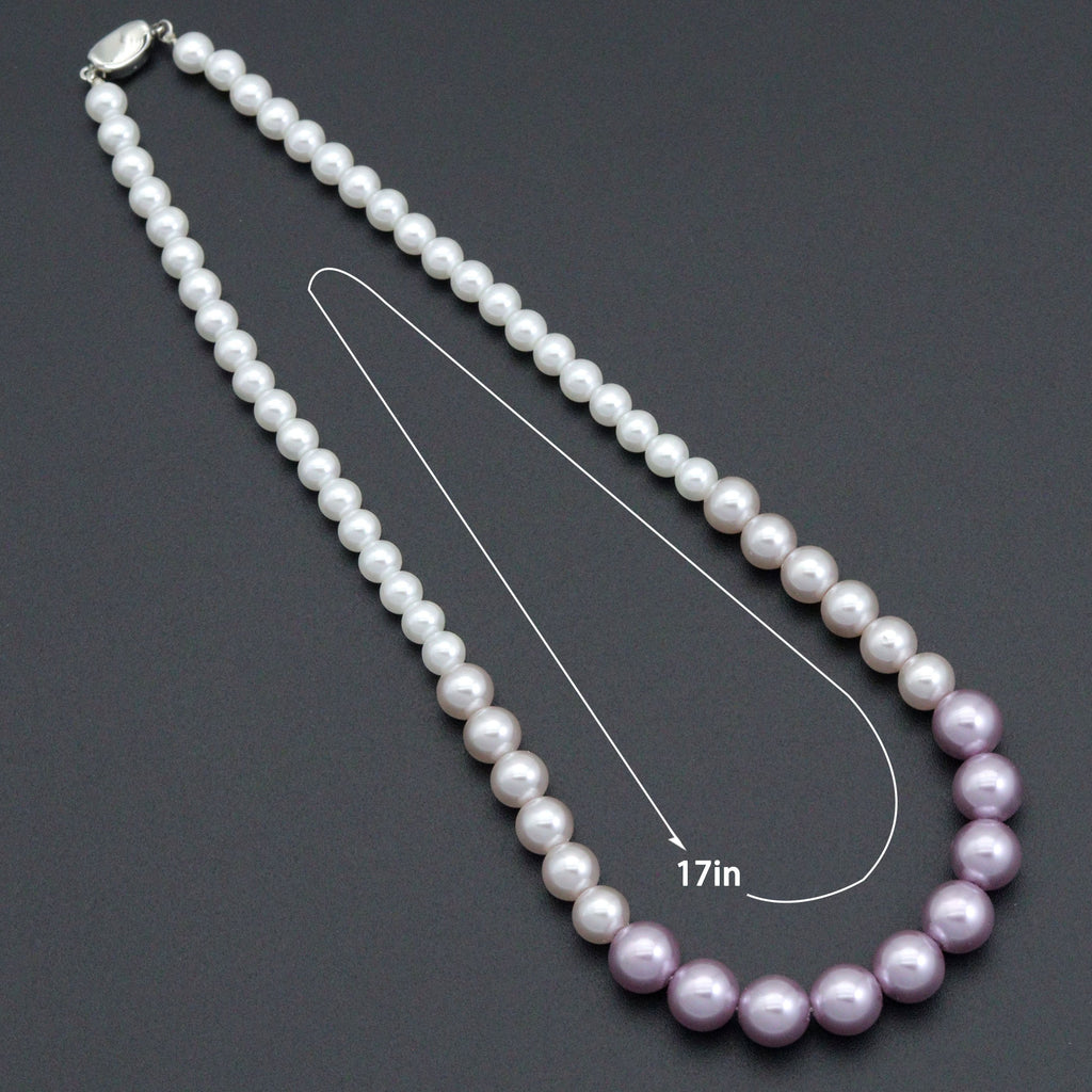Pink Purple Pearl Beads Necklace, sku#EF695