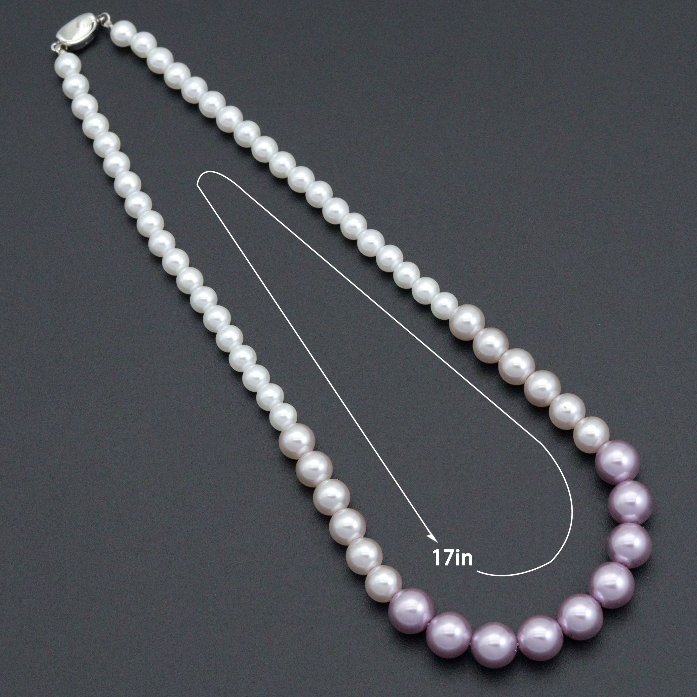 Pink Purple Pearl Beads Necklace, sku#EF695