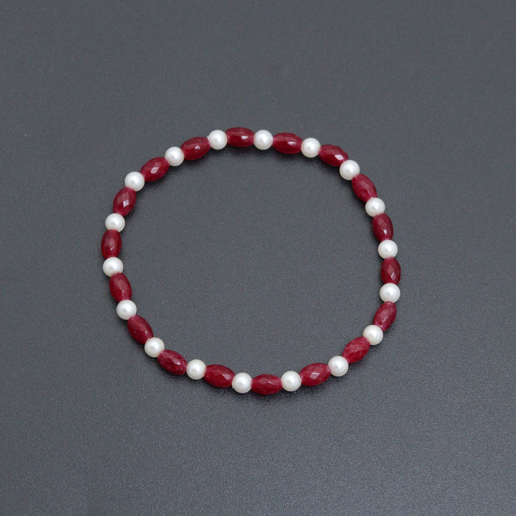 4x6mm Faceted Barrel Jade Stretchy Bracelet, Sku#EF698