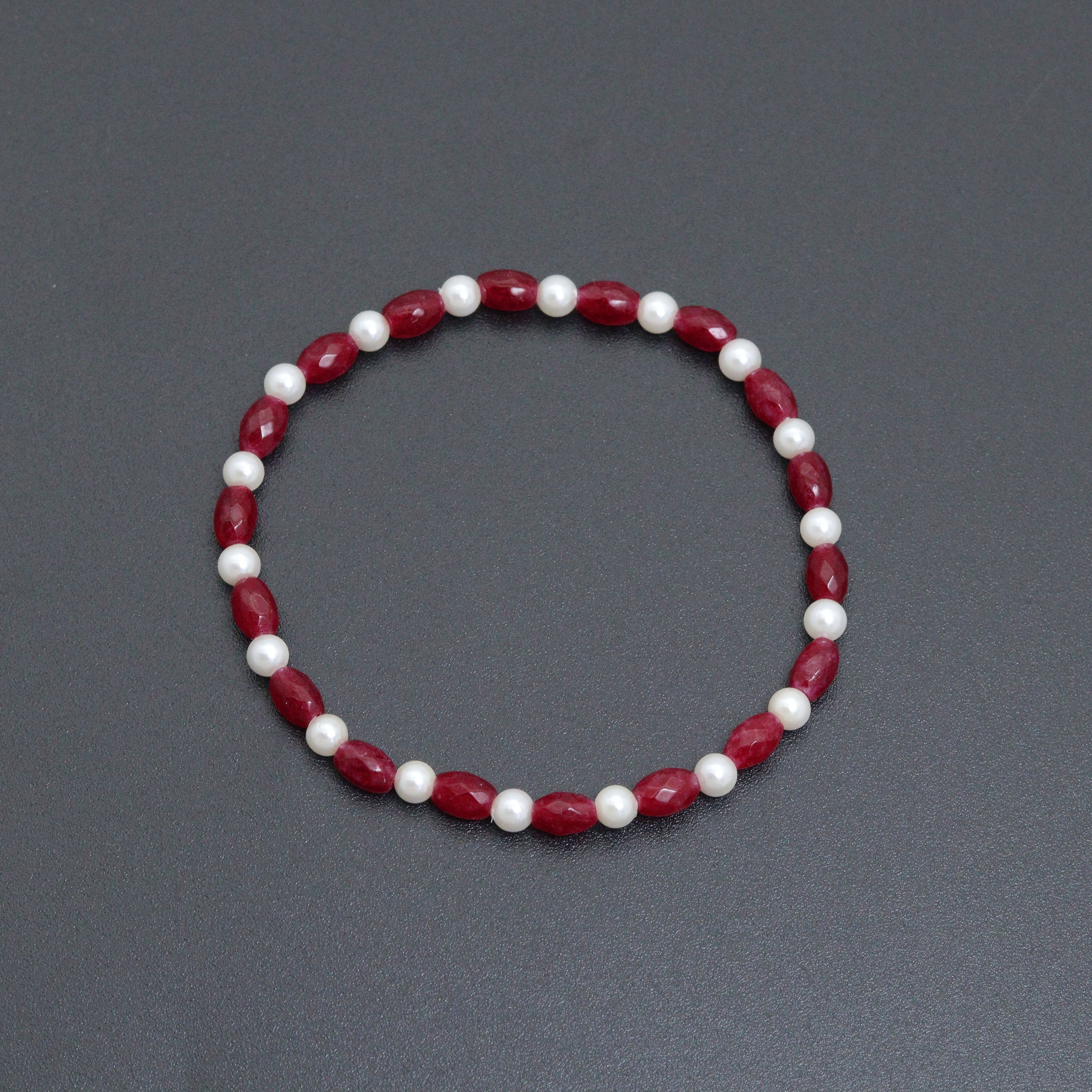 4x6mm Faceted Barrel Jade Stretchy Bracelet, Sku#EF698