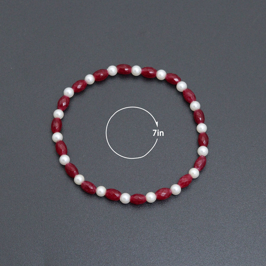 4x6mm Faceted Barrel Jade Stretchy Bracelet, Sku#EF698