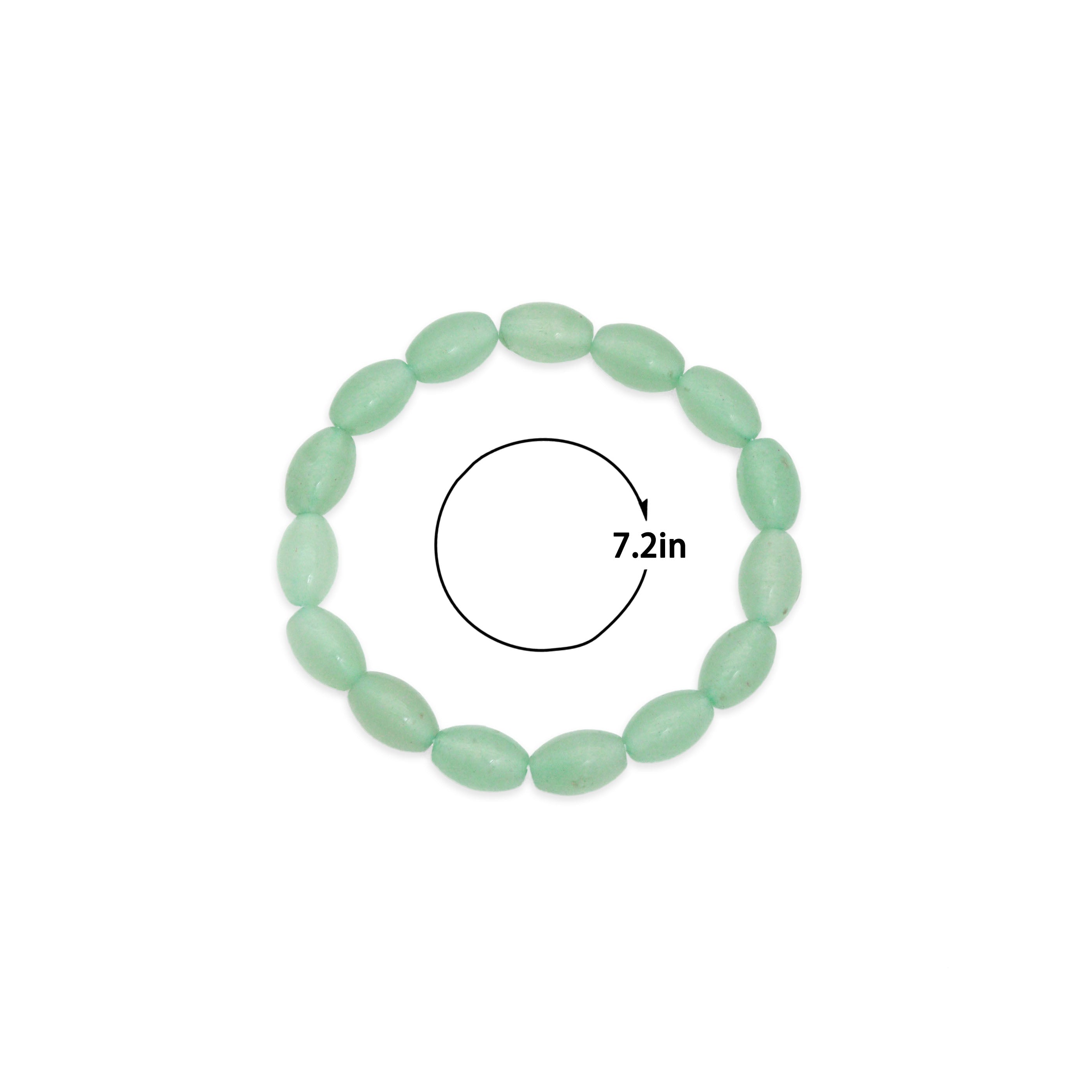 8x12mm Barrel Green Aventruine Strechy Bracelet, Sku#EF703
