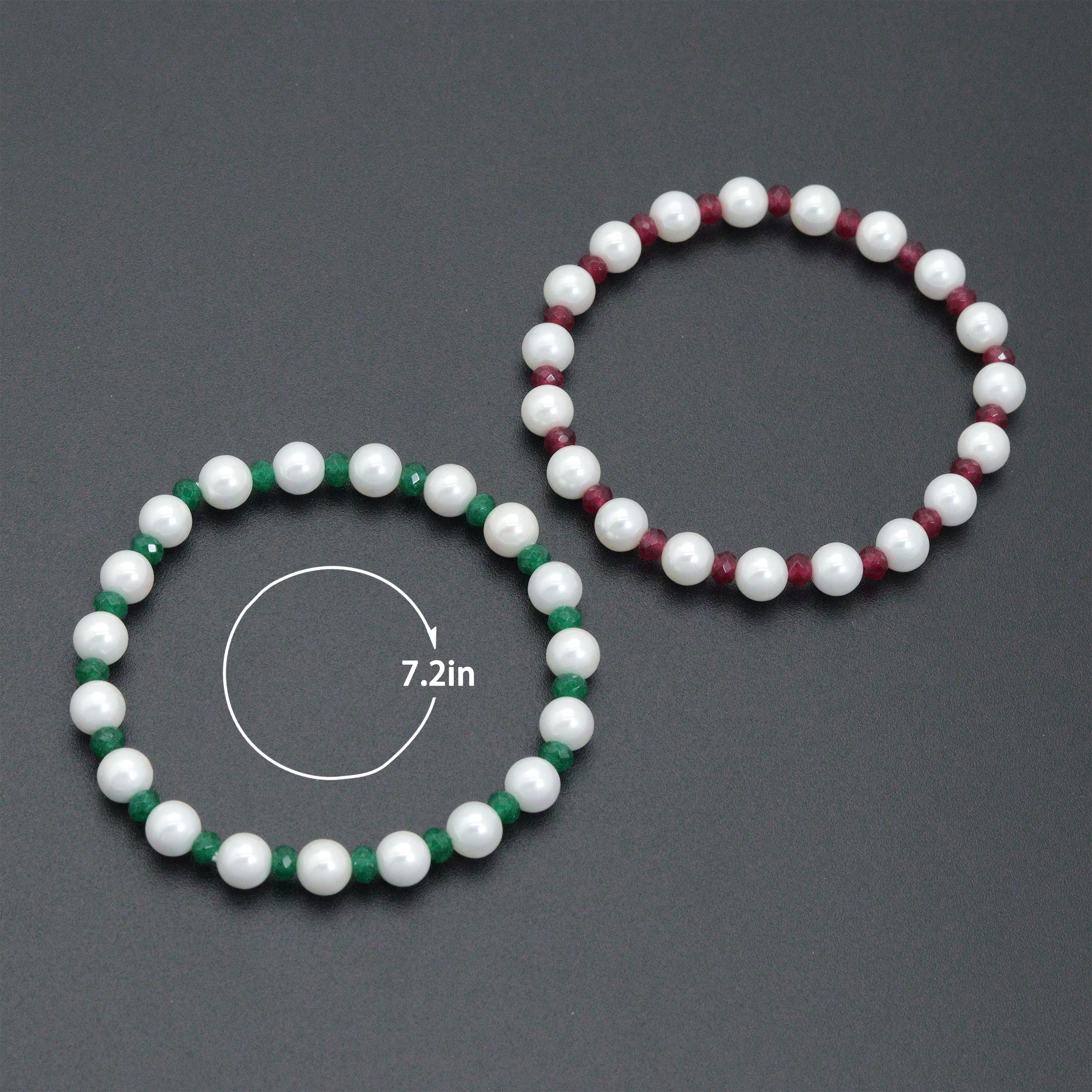 7mm Round Smooth MOP Stretchy Bracelet, Sku#EF723