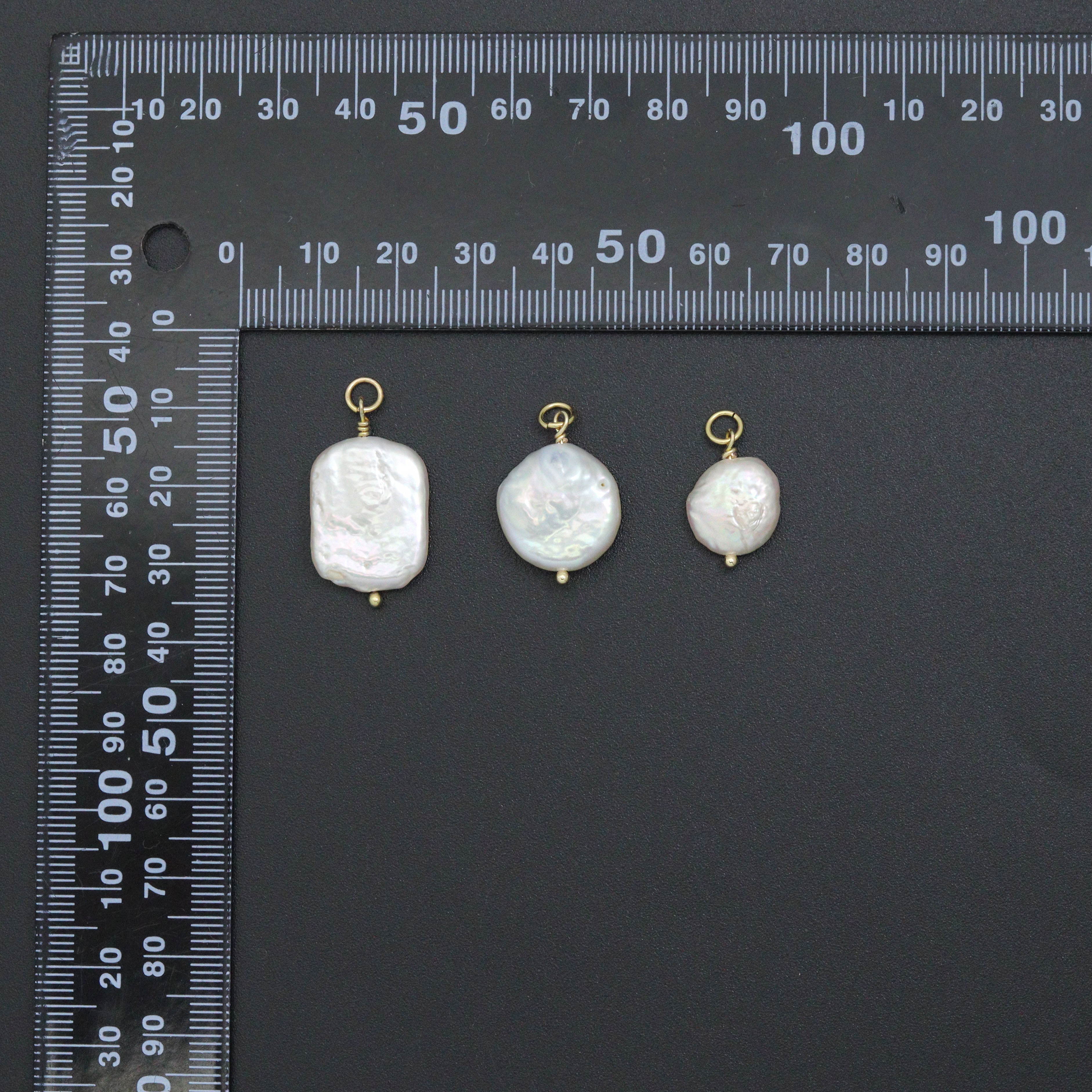 Flat Freshwater Pearl Oval shape Charm Pendant,Sku#EF727