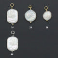 Flat Freshwater Pearl Oval shape Charm Pendant,Sku#EF727