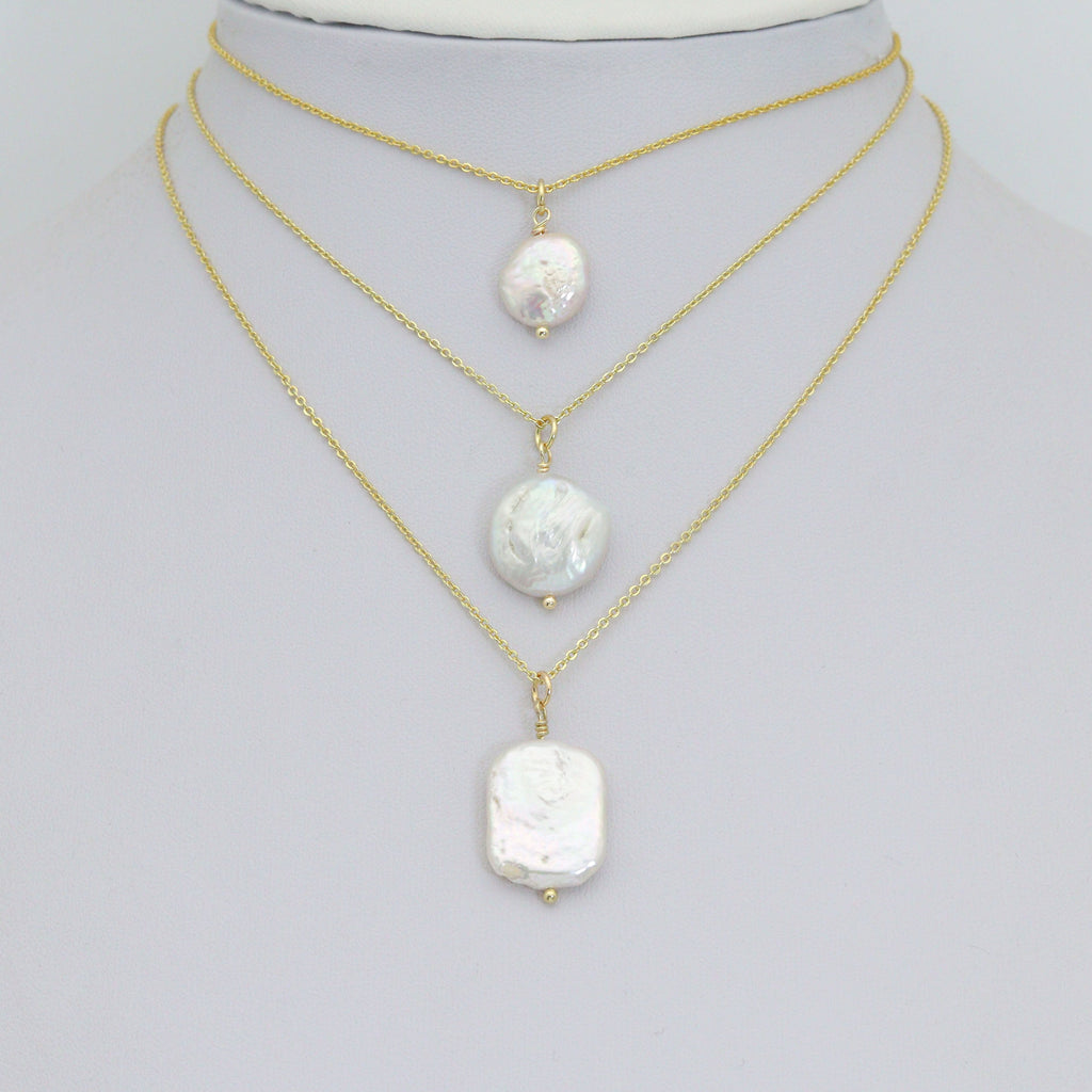 Flat Freshwater Pearl Oval shape Charm Pendant,Sku#EF727