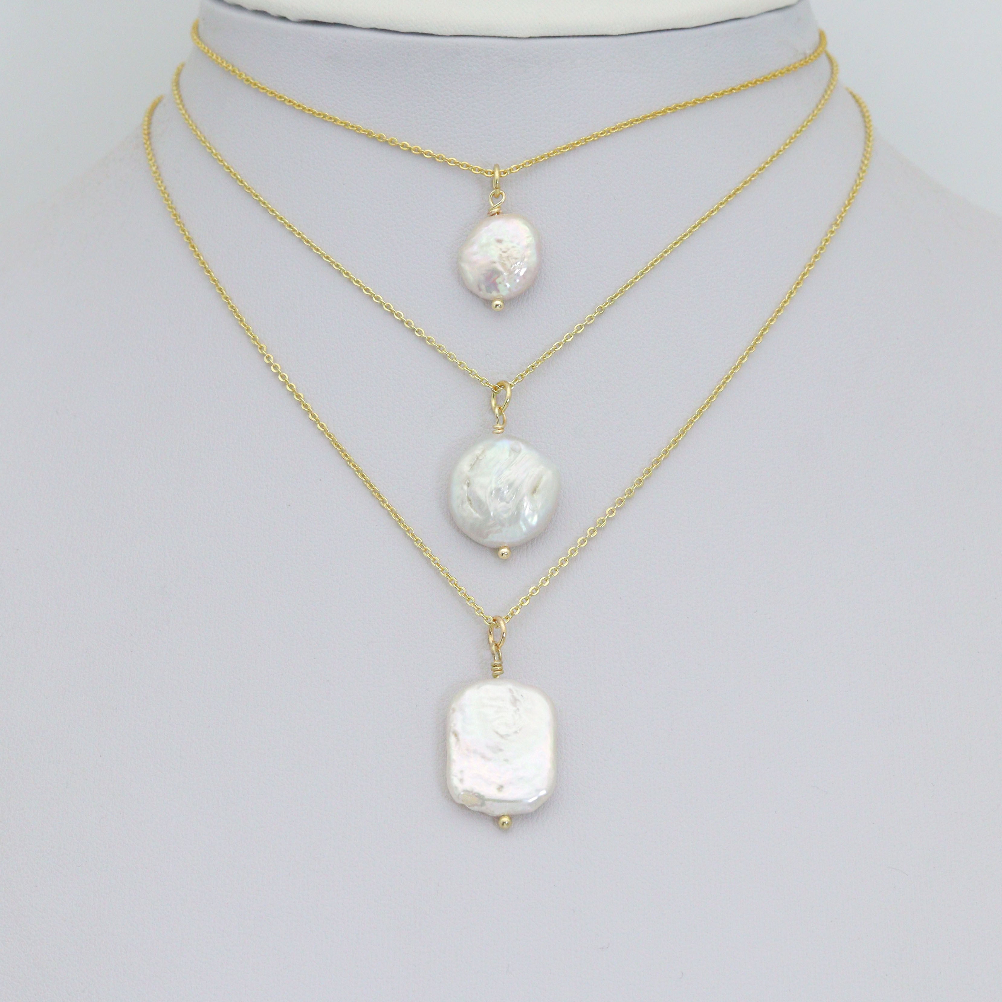 Flat Freshwater Pearl Oval shape Charm Pendant,Sku#EF727
