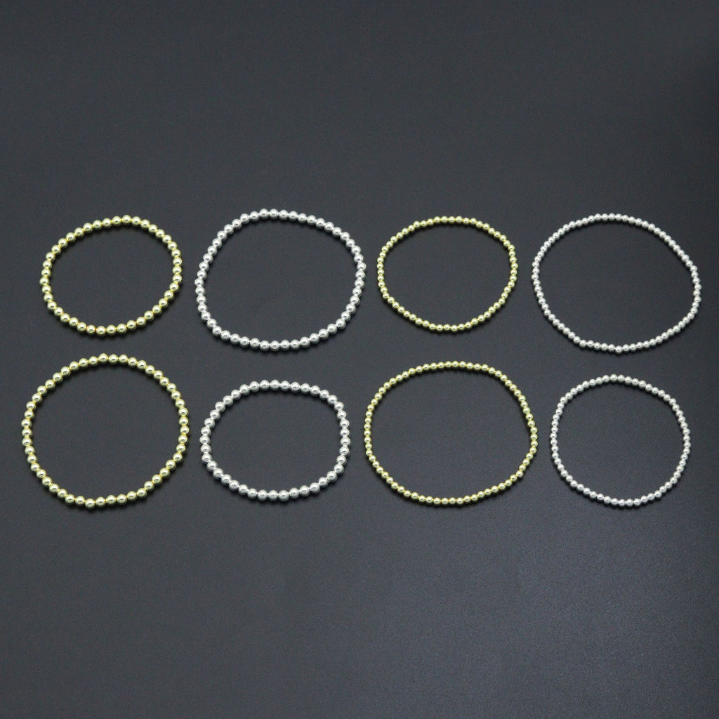 Round Smooth Hematite Stretchy Bracelet, Sku#EF732/EF94
